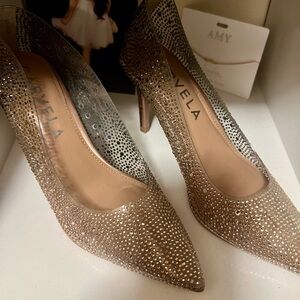 Women's Tan Embellished Heels